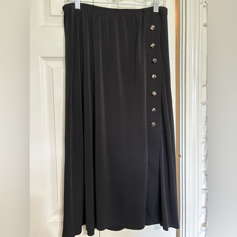 Cato Women’s Polyester Black Skirt w Buttons Size L - Picture 2 of 8
